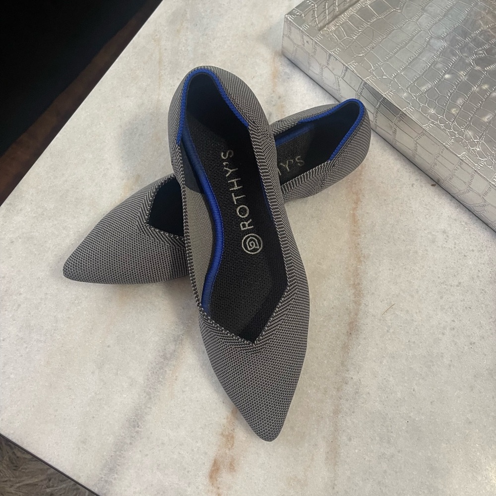 Rothy's The Point Flat-Gray - Picture 2 of 12
